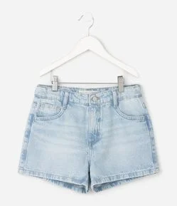 Short Jeans Infantil com Aplicação de Brilhos - Tam 5 a 16 Anos