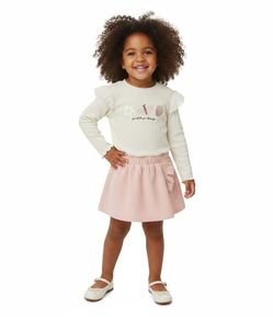 Blusa Comfort em Ribana com Babado Infantil - Tam 1 a 6 Anos