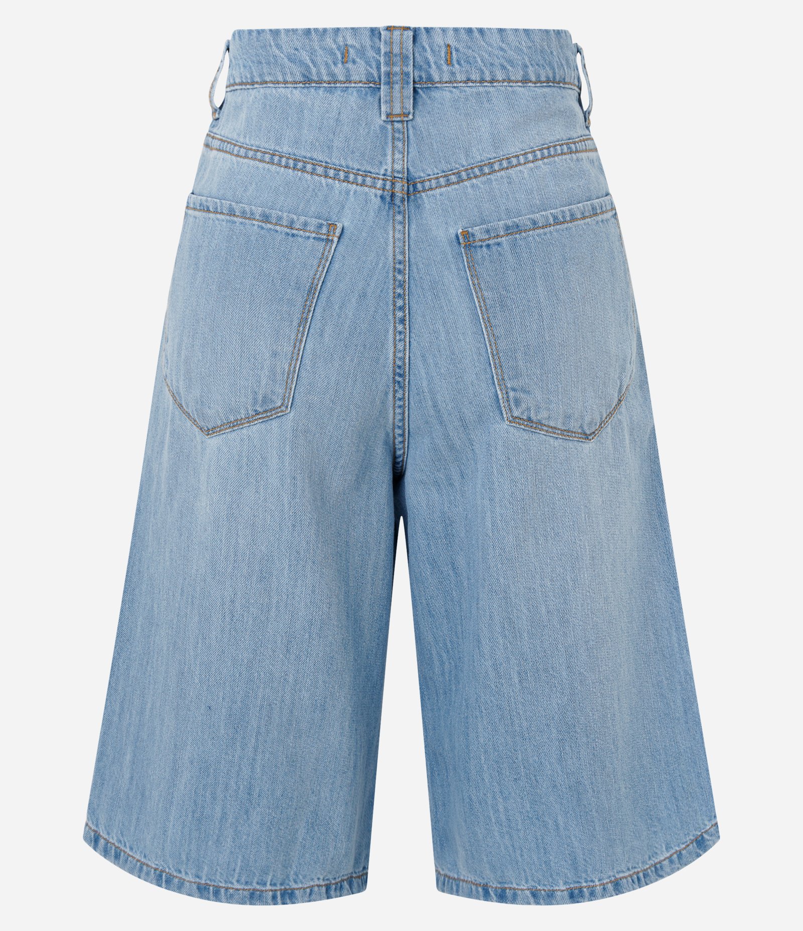 Bermuda Long em Jeans com Cintura Alta e Bolsos Azul Claro 6