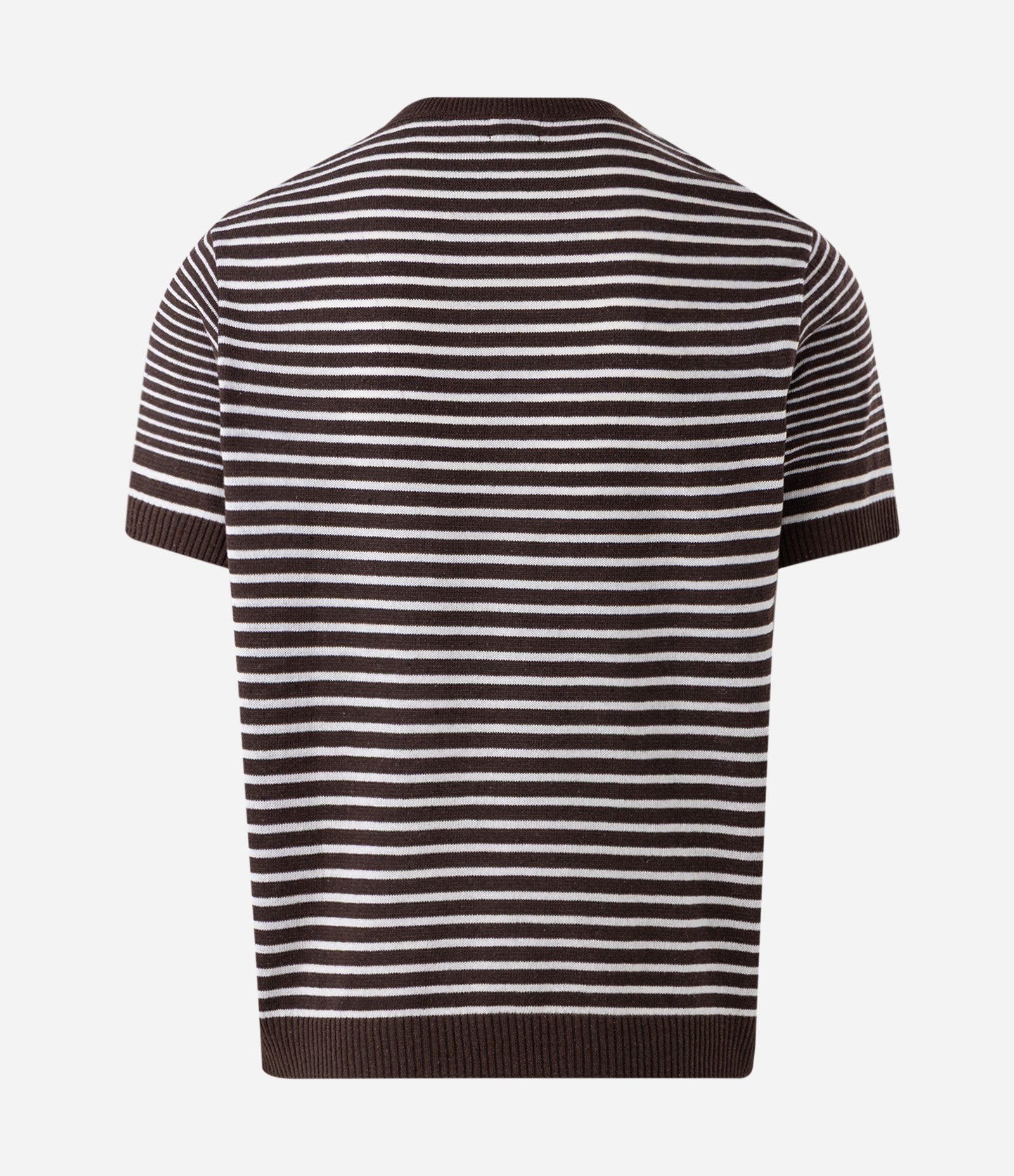 Camiseta Regular Listrada Marrom 6