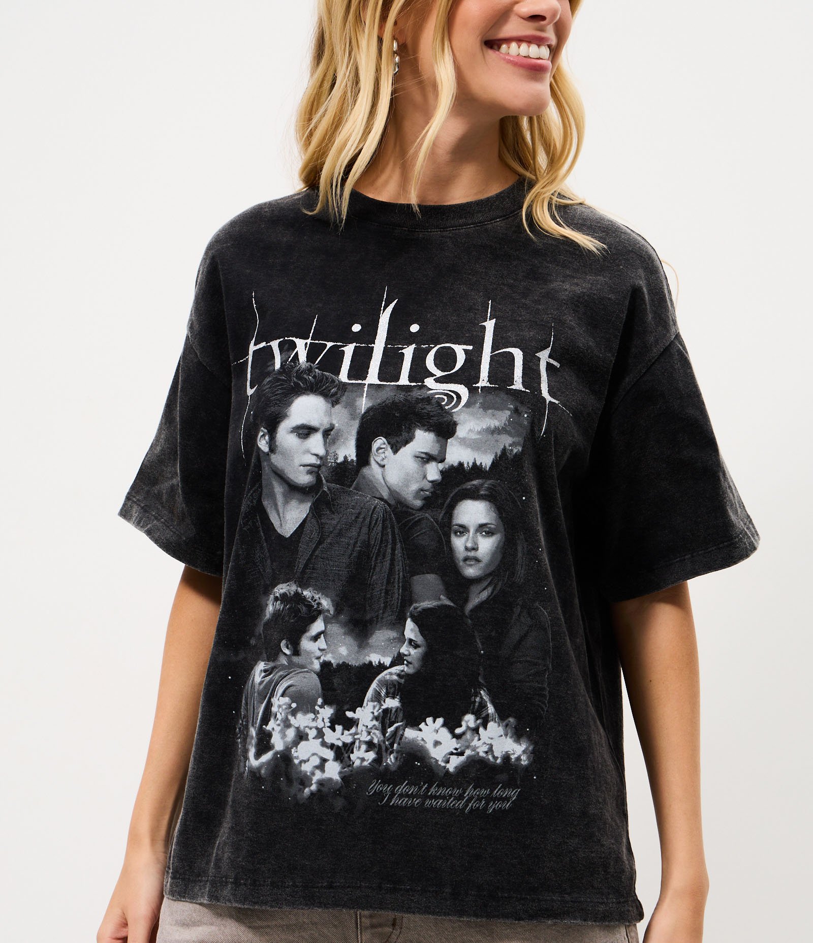 Camiseta Boxy em Algodão com Estampa Crepúsculo e Efeito Marmorizado Preto 3