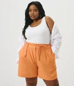 Bermuda em Viscose com Cós Alto Curve & Plus Size
