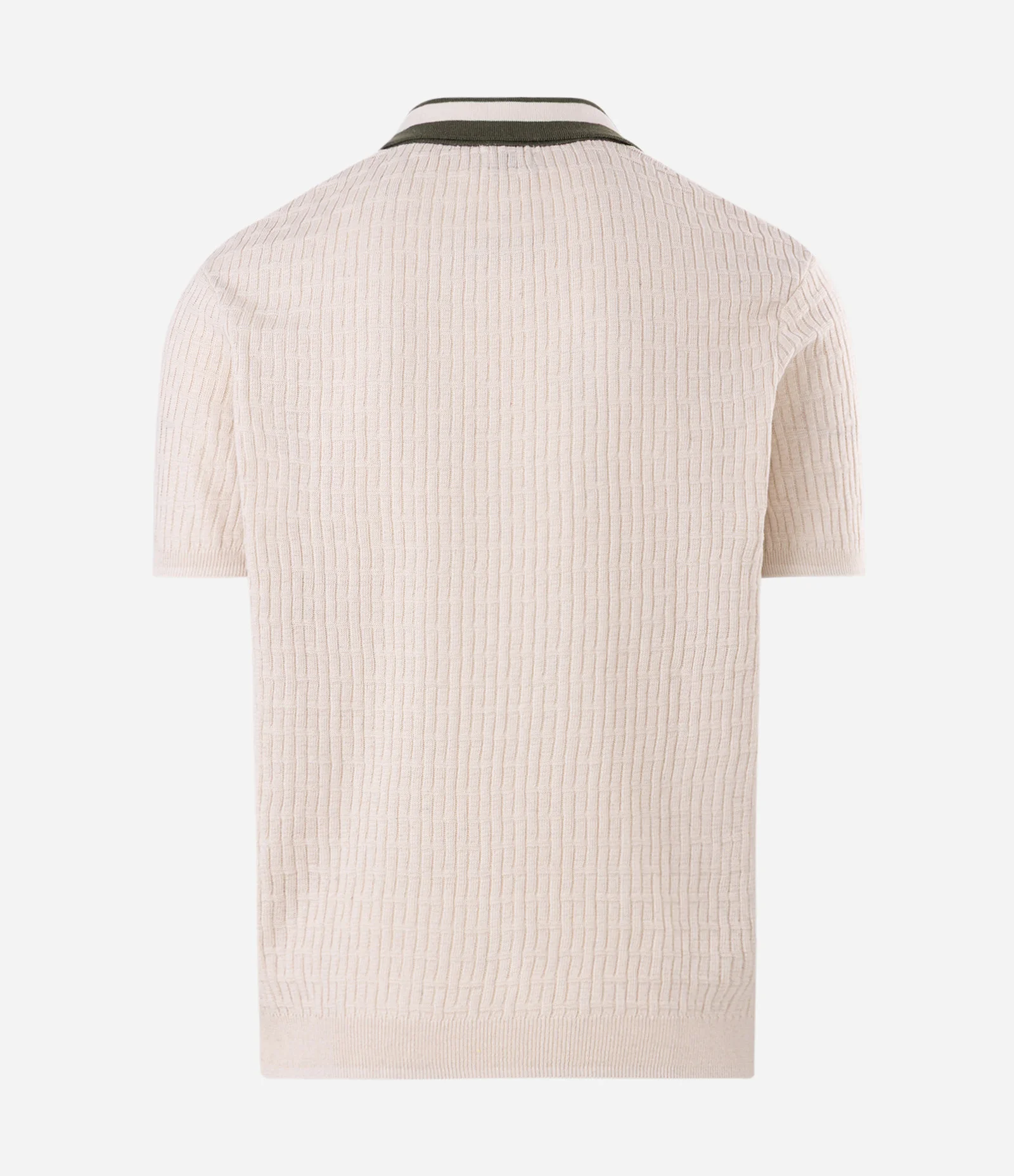 Polo Regular Texturizada com Gola Contrastante Off White 6