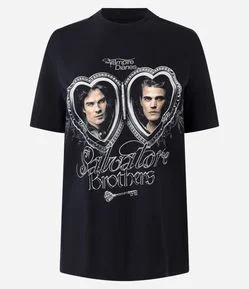 Camiseta em Algodão com Estampa Salvatore Brothers