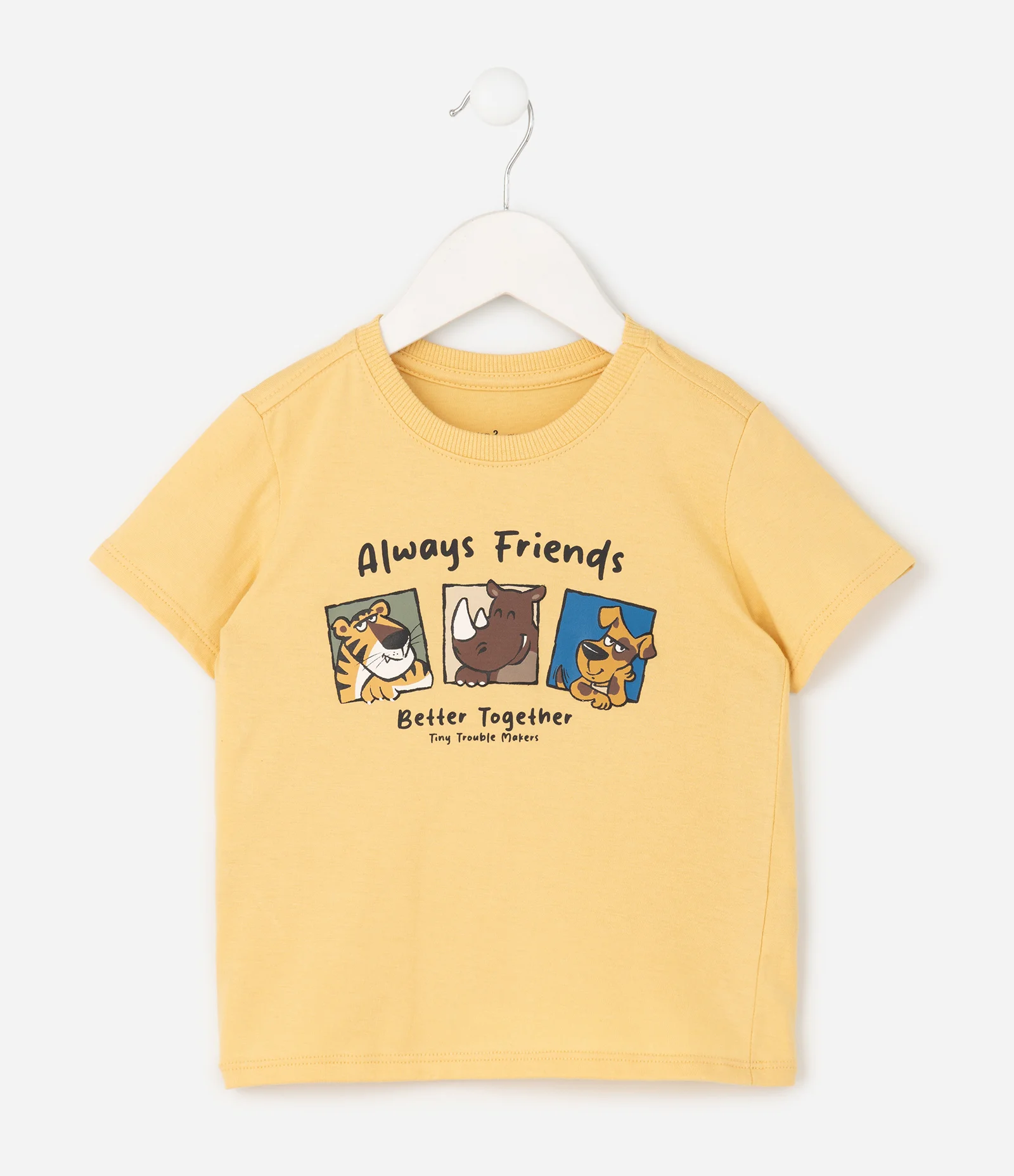Camiseta Infantil com Estampa Always friends – Tam 1 a 6 Anos Amarelo Claro 2