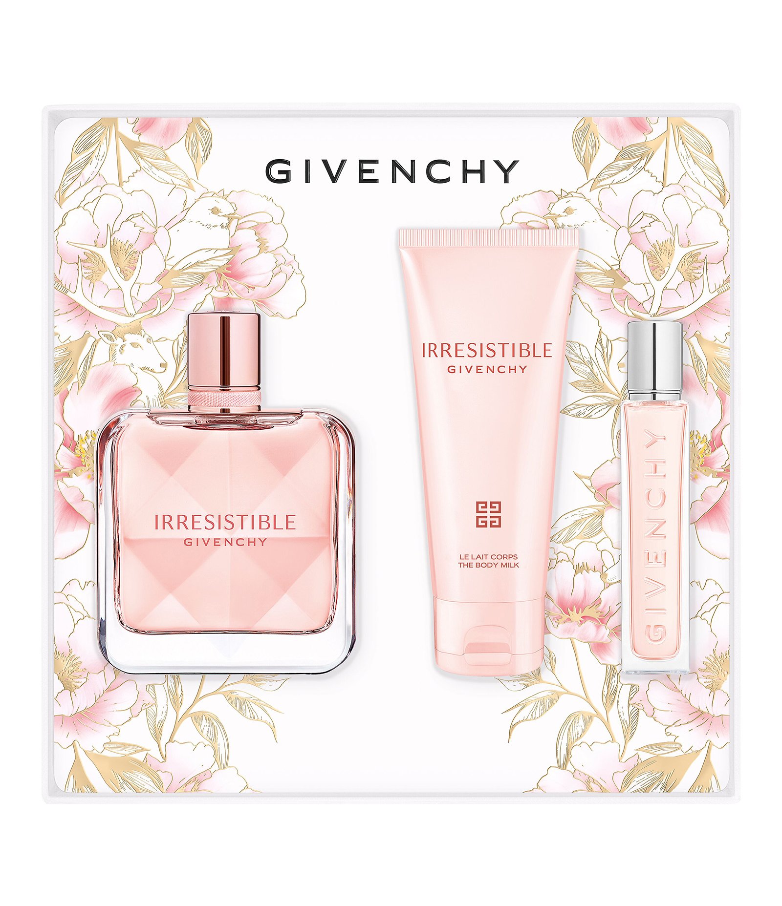 Kit Givenchy Irresistible EDP 80ml + Loção Corporal 75ml +Travel Spray 12,5ml KIT 3