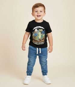 Camiseta Infantil com Estampa Dinossauro Giant Friend – Tam 1 a 6 Anos