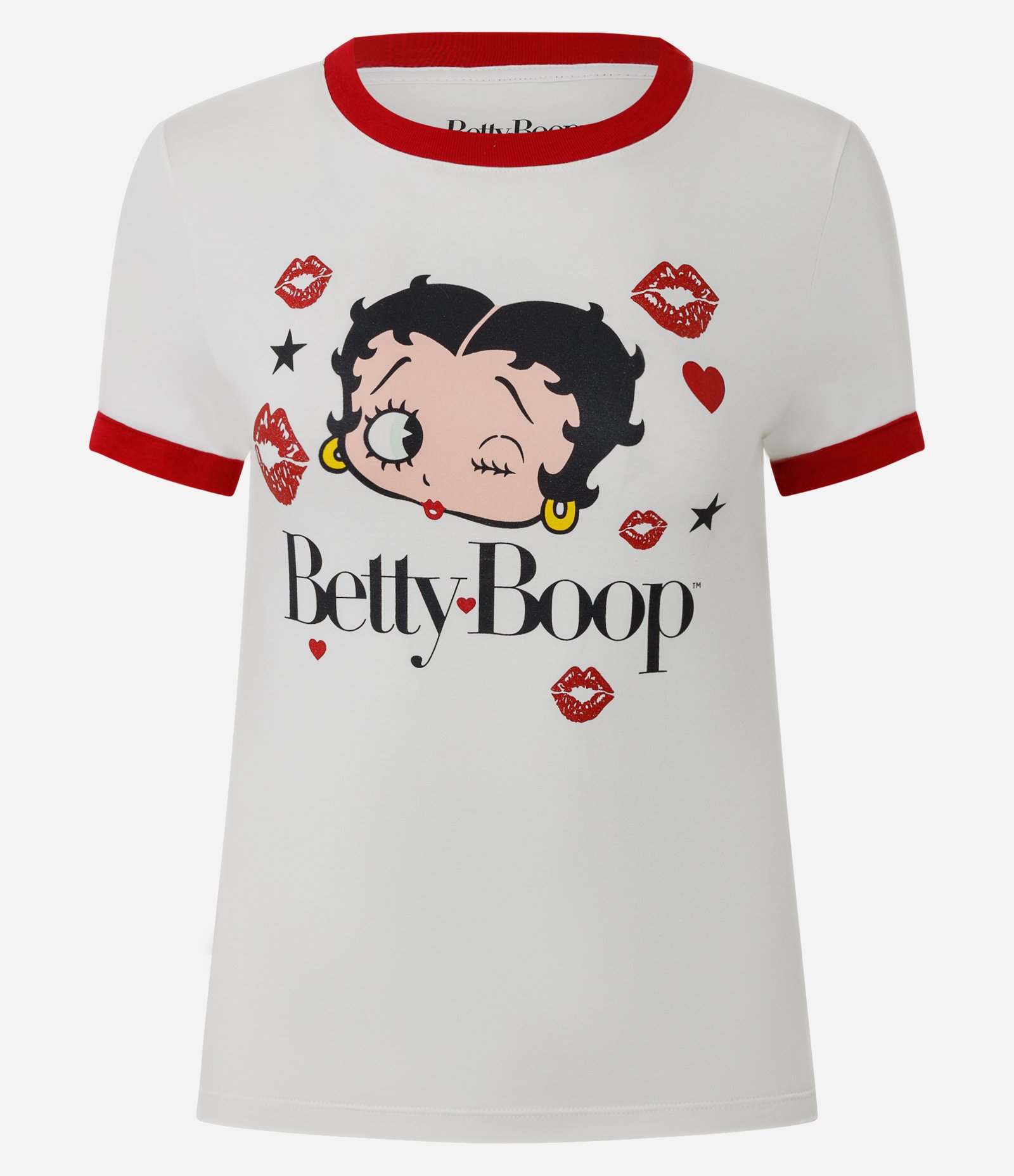 Camiseta New T-Shirt com Estampa Betty Boop e Detalhes Contrastantes Branco 5