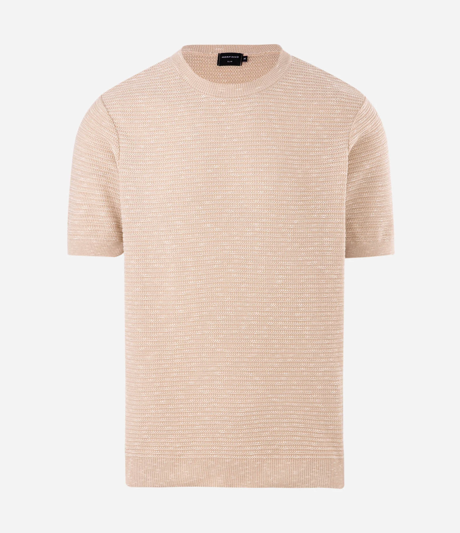Camiseta Tricô Canelada Mescla Bege 1