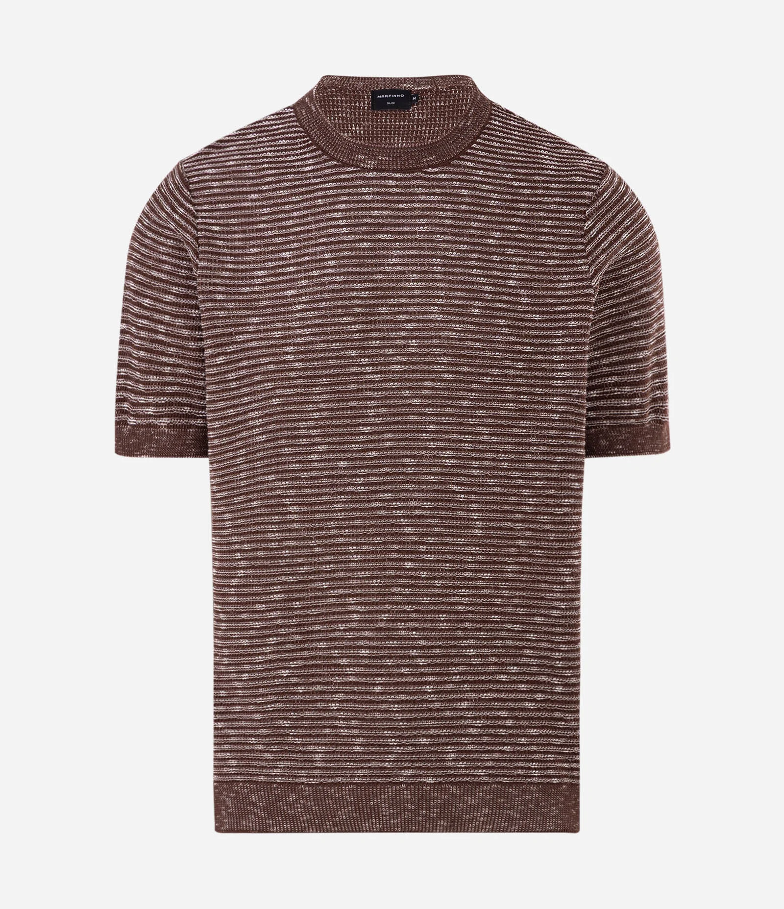 Camiseta Tricô Canelada Mescla Marrom 1