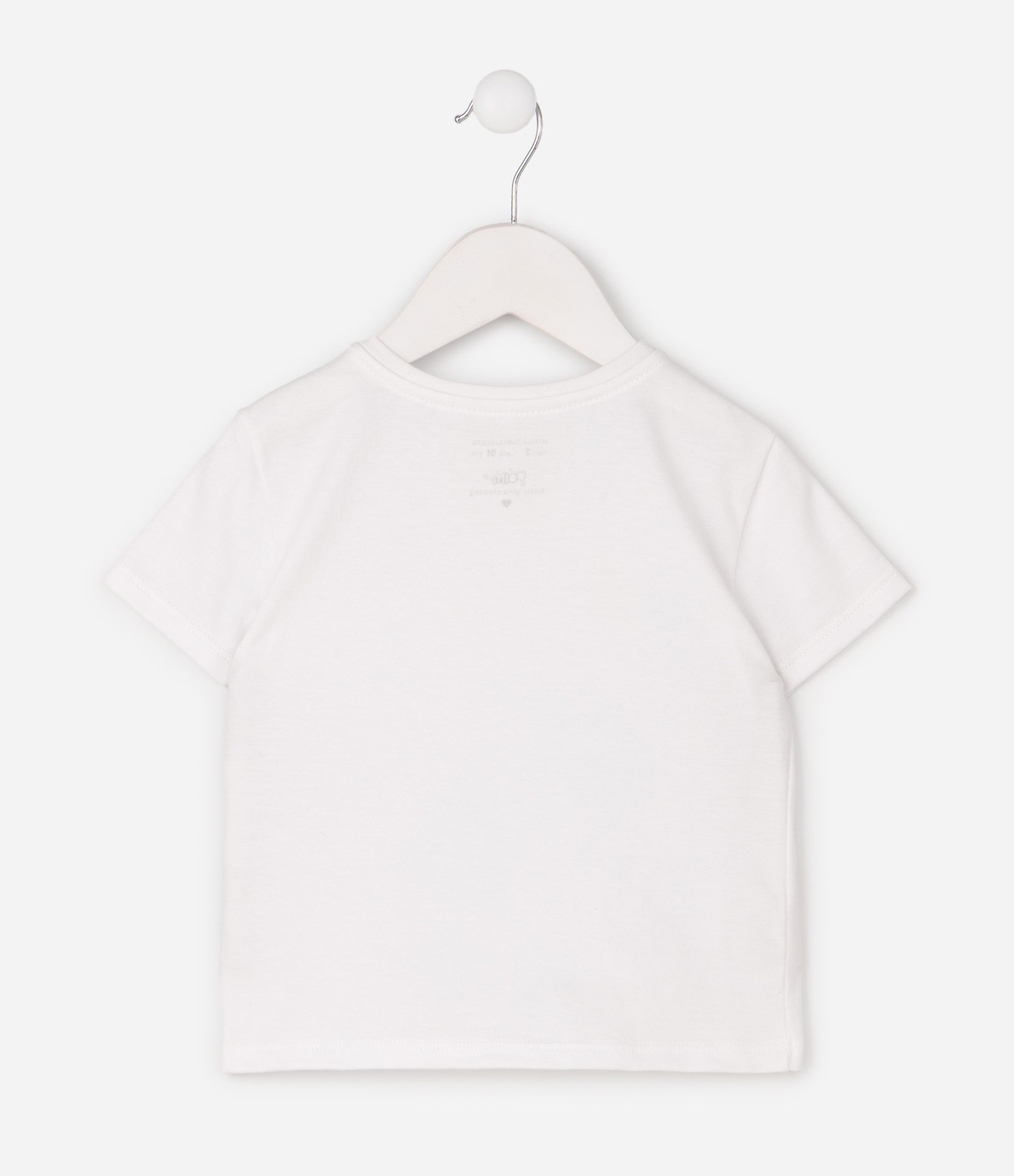 Camiseta Relaxed Infantil com Bolsinho e Estampa Cereja – Tam 1 a 6 Anos Branco 3
