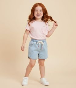 Blusa Relaxed Infantil em Algodão com Bolso e Corações – Tam 1 a 6 Anos