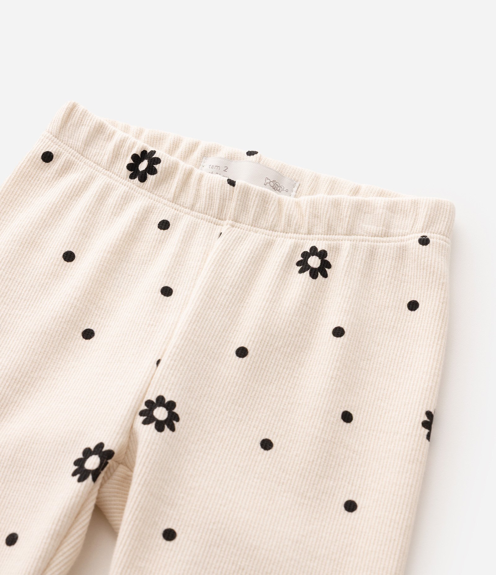 Calça Infantil Legging com Estampa Floral e Poá – Tam 1 a 6 Anos Off White 5