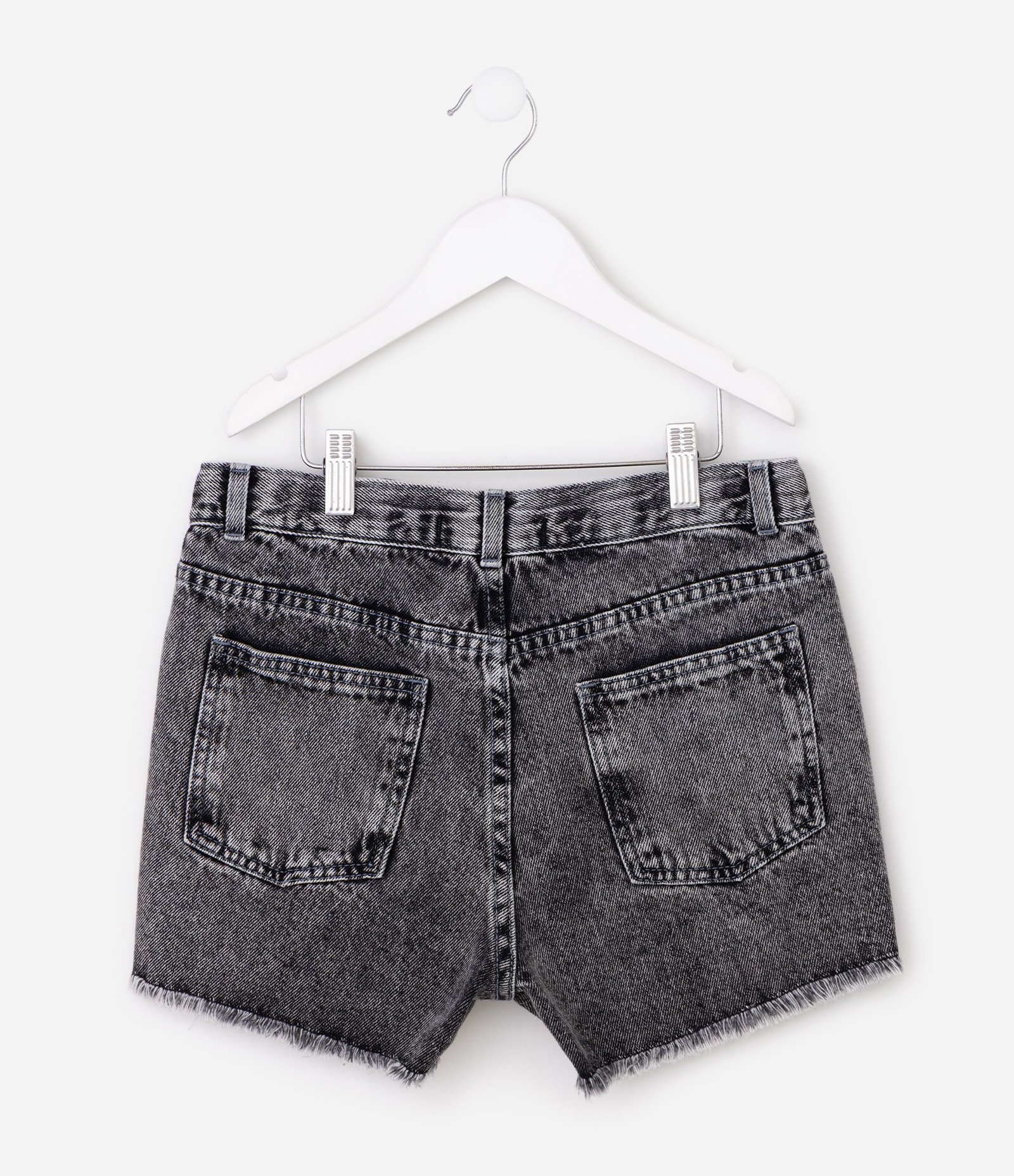 Short Reto Infantil em Jeans com Bordado de Laços – Tam 5 a 16 Anos Preto 3