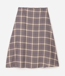 Saia Evasê Midi em Crepe Xadrez Curve & Plus Size