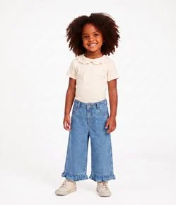 Blusa Infantil com Gola Boneca e Laço – Tam 1 a 6 Anos