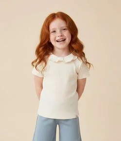 Blusa Comfort Infantil com Gola Boneca e Laço – Tam 1 a 6 Anos