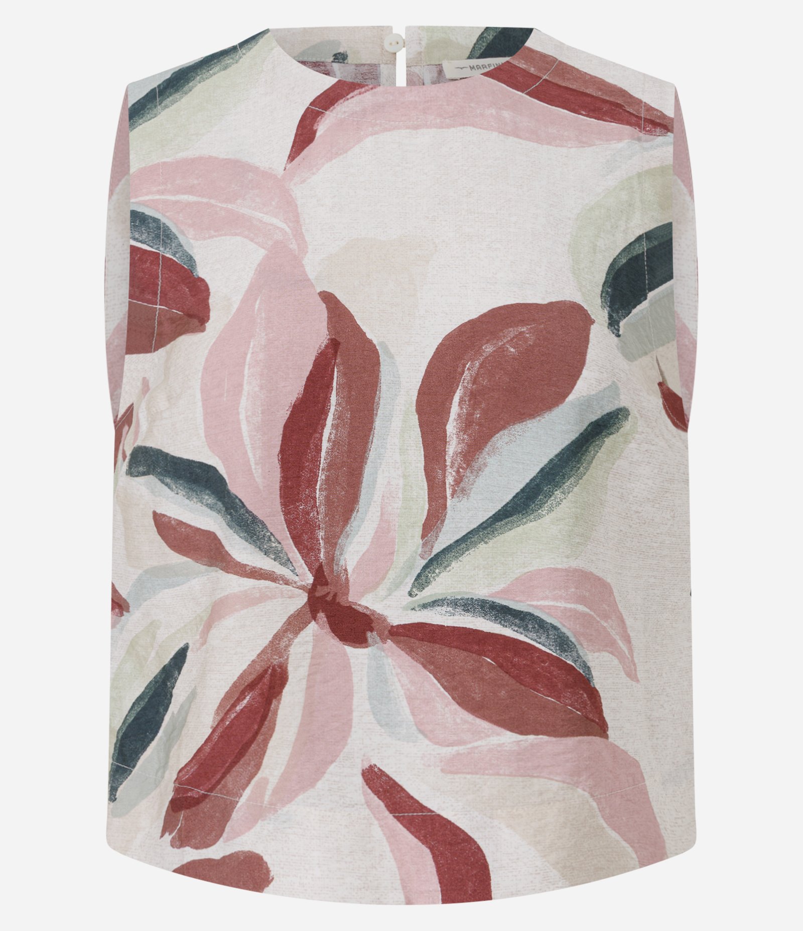 Blusa Box em Viscose Floral com Alça Larga Bege 3