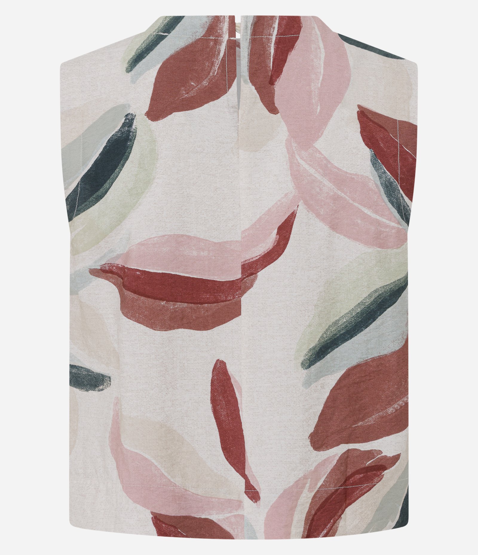 Blusa Box em Viscose Floral com Alça Larga Bege 4