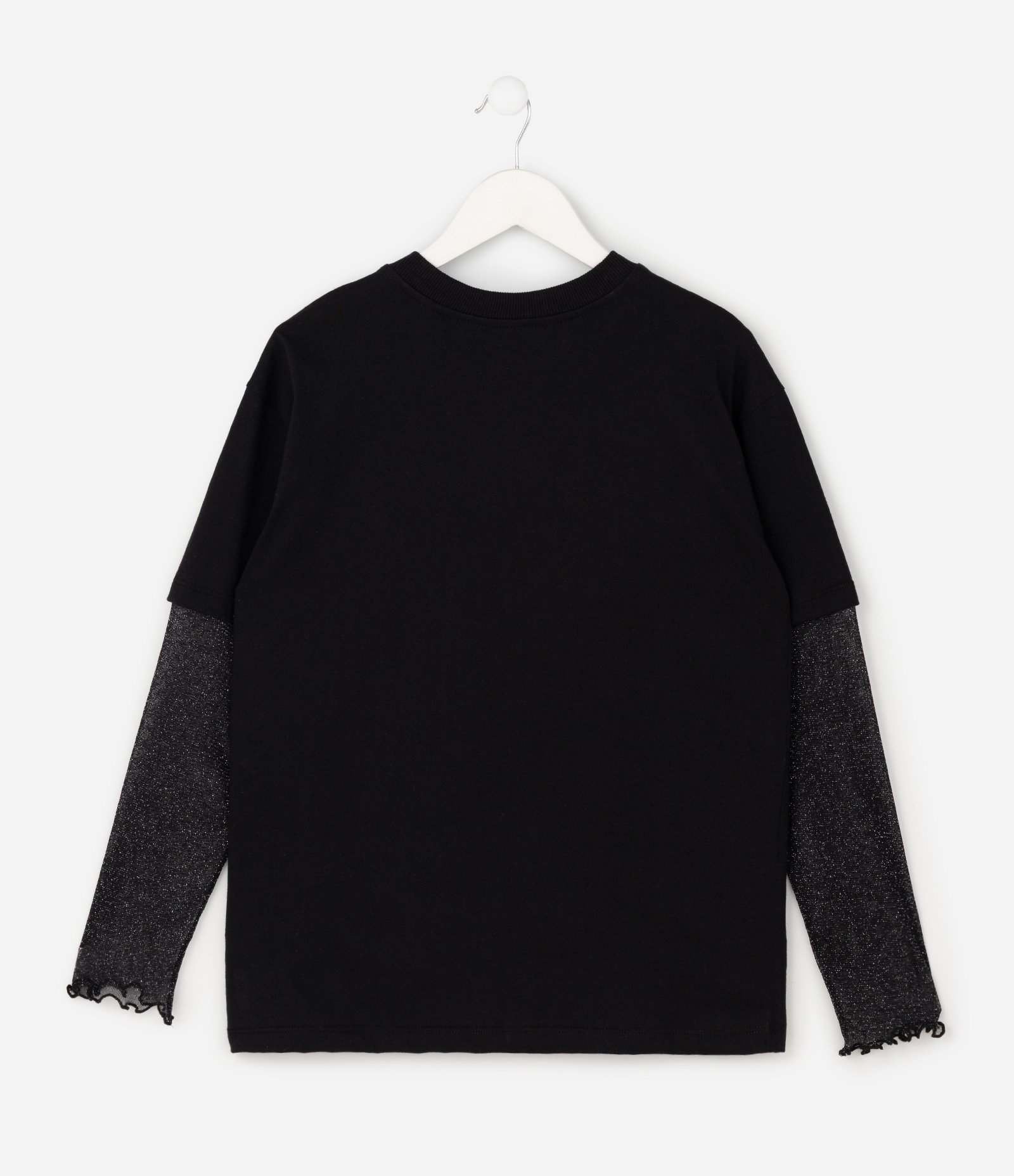 Blusa Infantil com Mangas de Tule e Estampa Huntrix Guerreiras K-Pop – Tam 1 a 14 Anos Preto 3