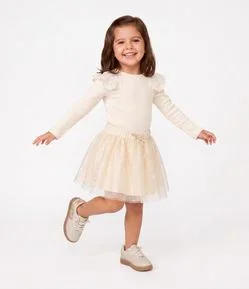 Blusa Slim Infantil com Paetê nos Ombros – Tam 1 a 6 Anos