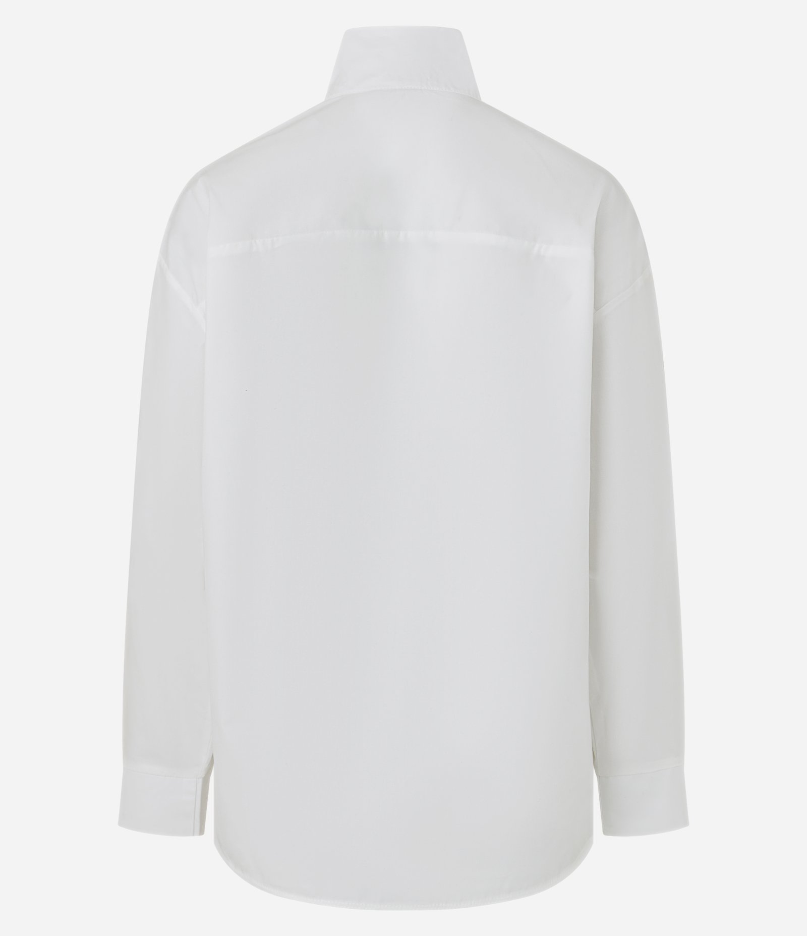 Camisa em Tricoline com Gola Alta Branco 7