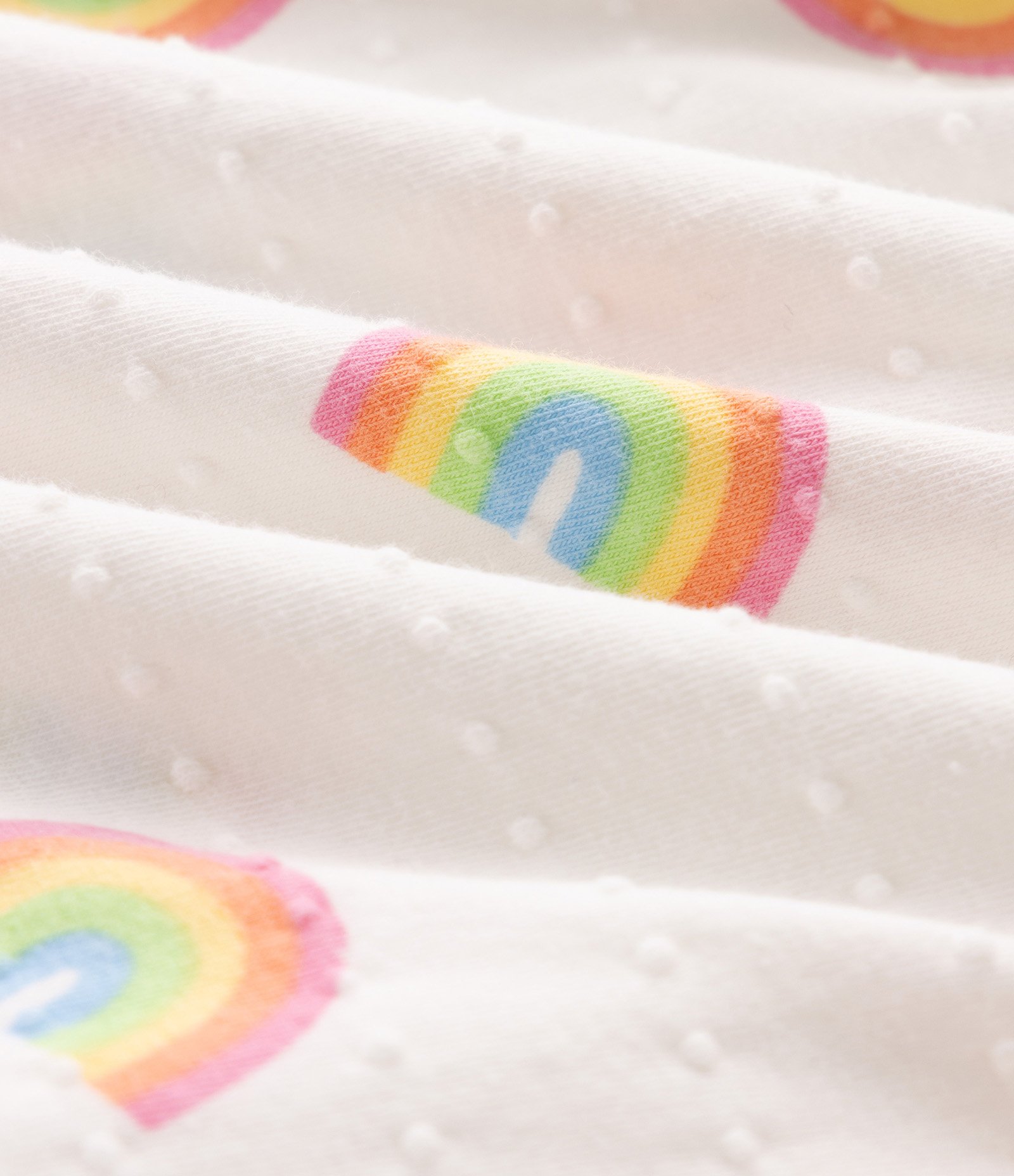 Vestido Infantil Texturizado com Estampa Fullprint Arco-Íris – Tam 1 a 6 Anos Off White 4