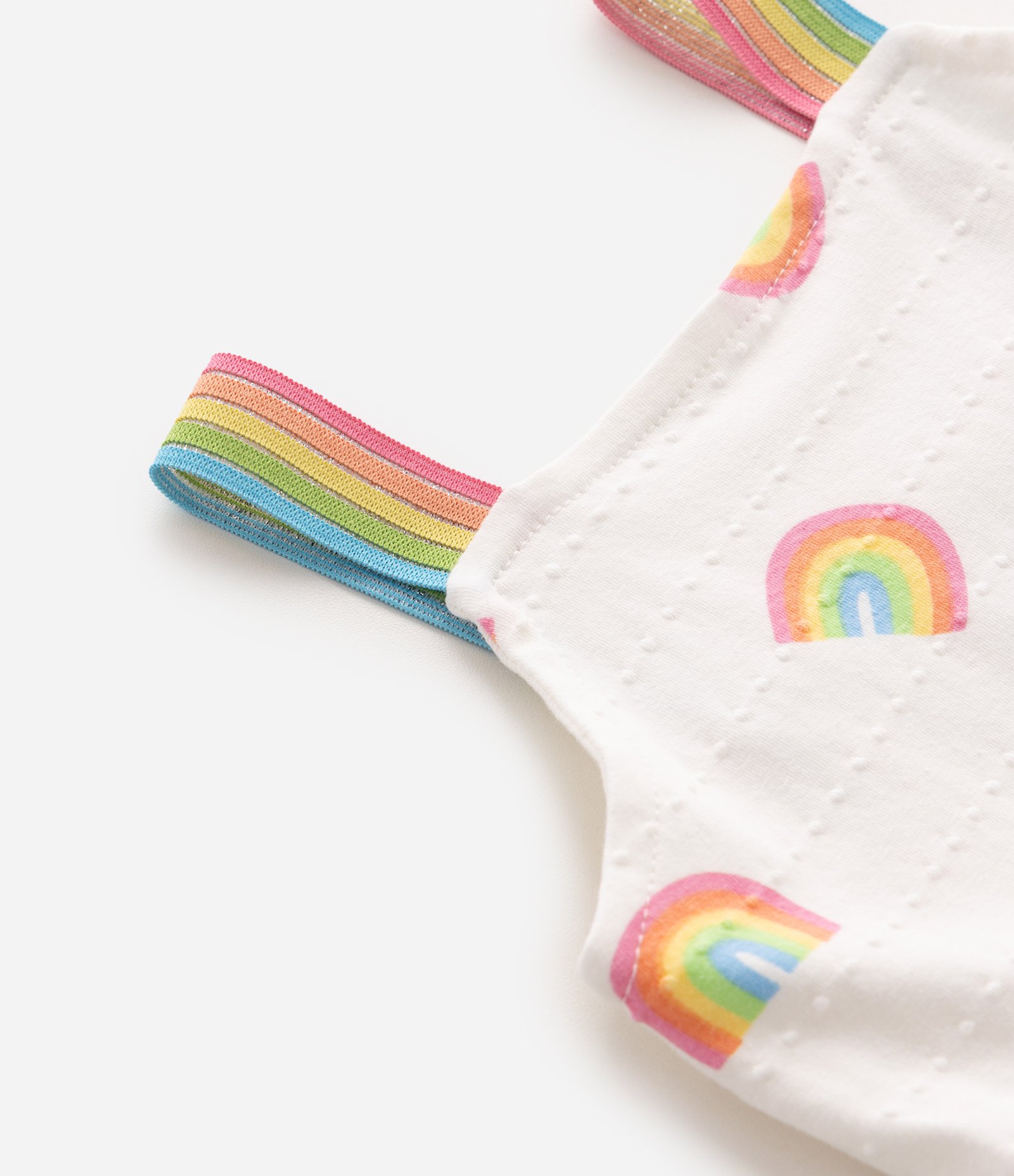 Vestido Infantil Texturizado com Estampa Fullprint Arco-Íris – Tam 1 a 6 Anos Off White 5