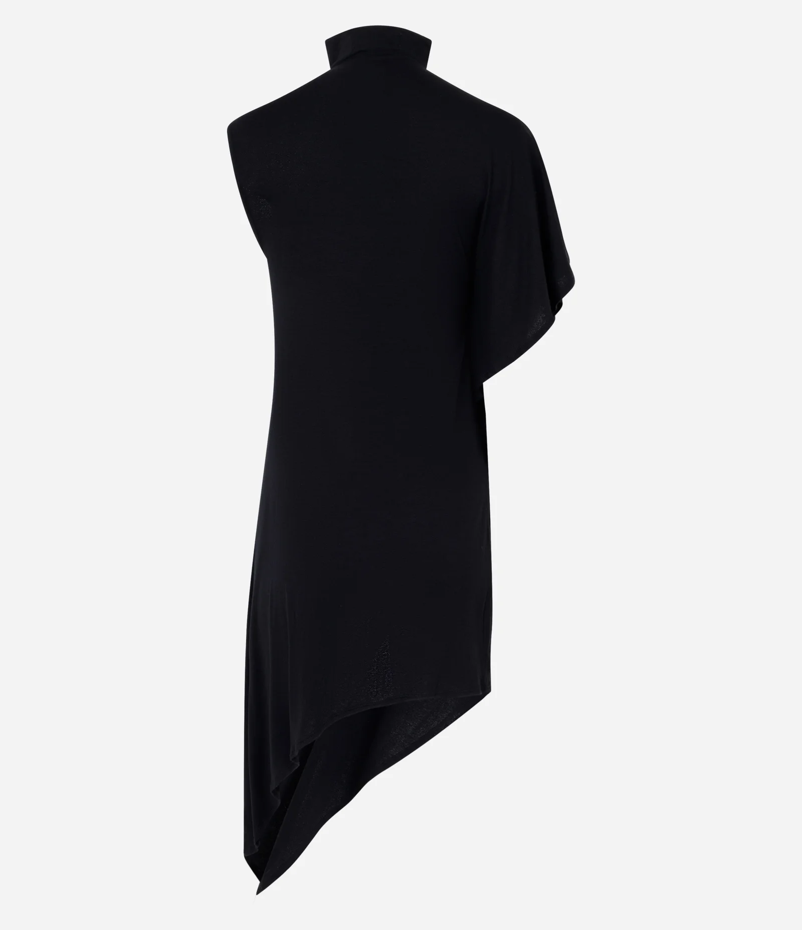 Blusa com Ponta Assimétrica e Gola Alta Preto 1