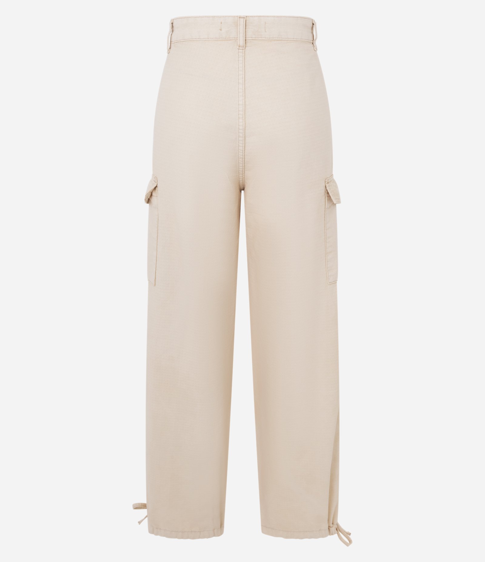 Calça Cargo Jeans com Bolsos Laterais Bege 7
