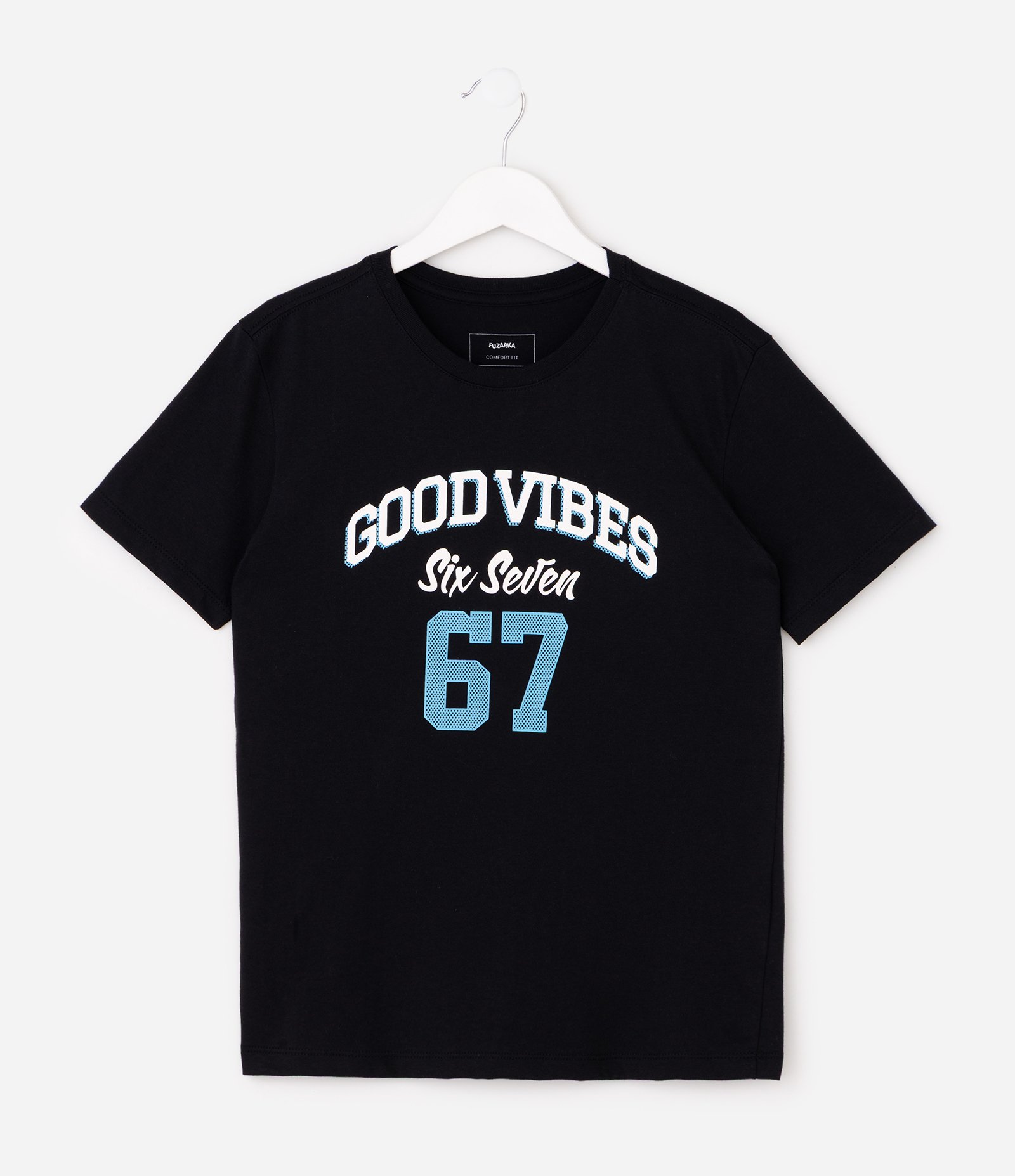 Camiseta Comfort Infantil em Algodão Estampa Six Seven - Tam5 a 14 Anos Preto 1