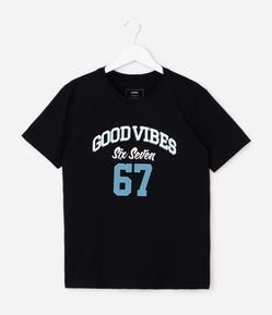 Camiseta Comfort Infantil em Algodão Estampa Six Seven - Tam5 a 14 Anos