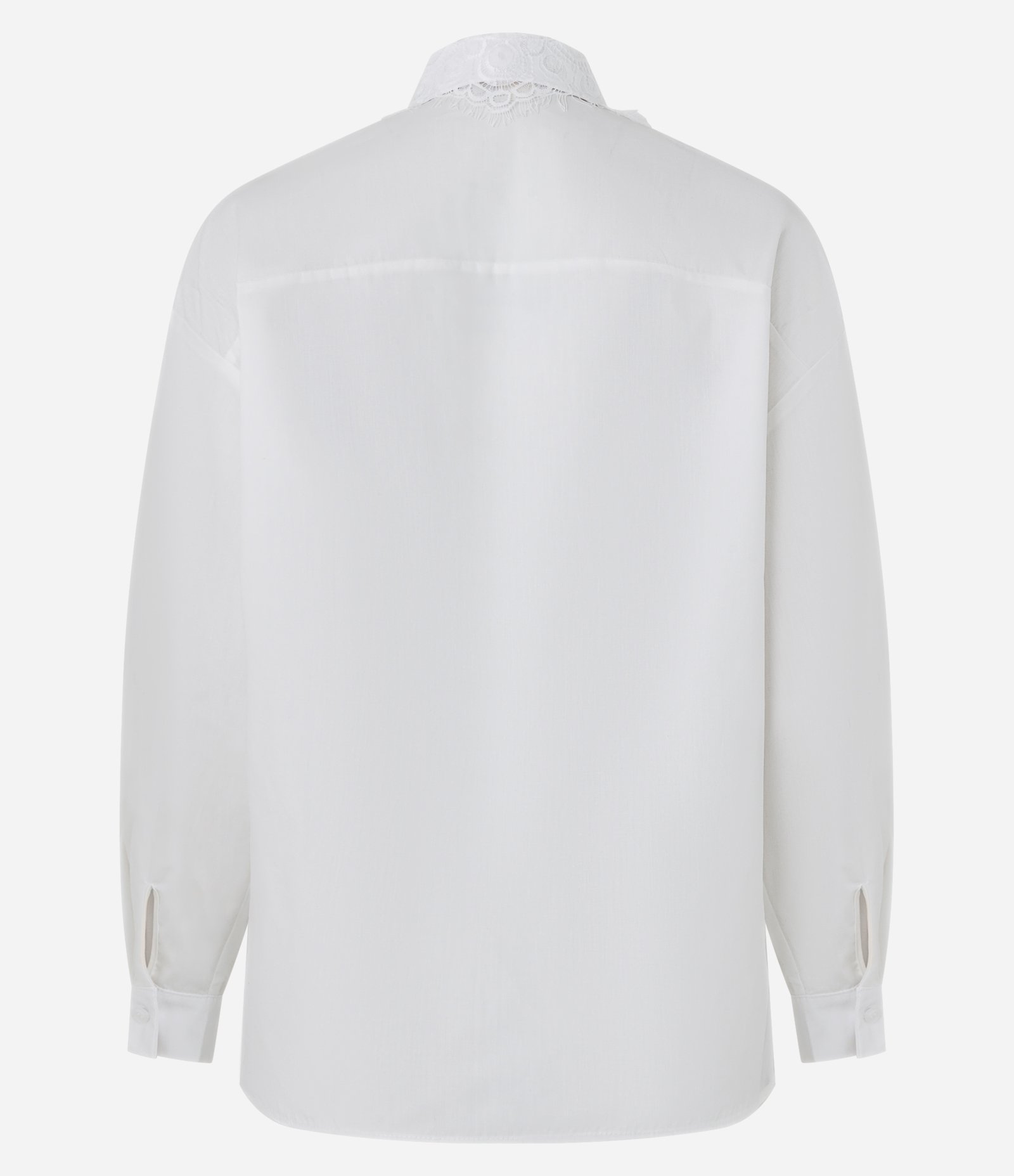 Camisa em Tricoline com Renda Aplicada Branco 3