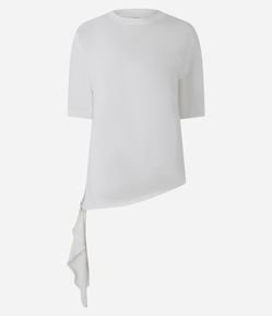 Blusa com Babado Assimétrico Lateral
