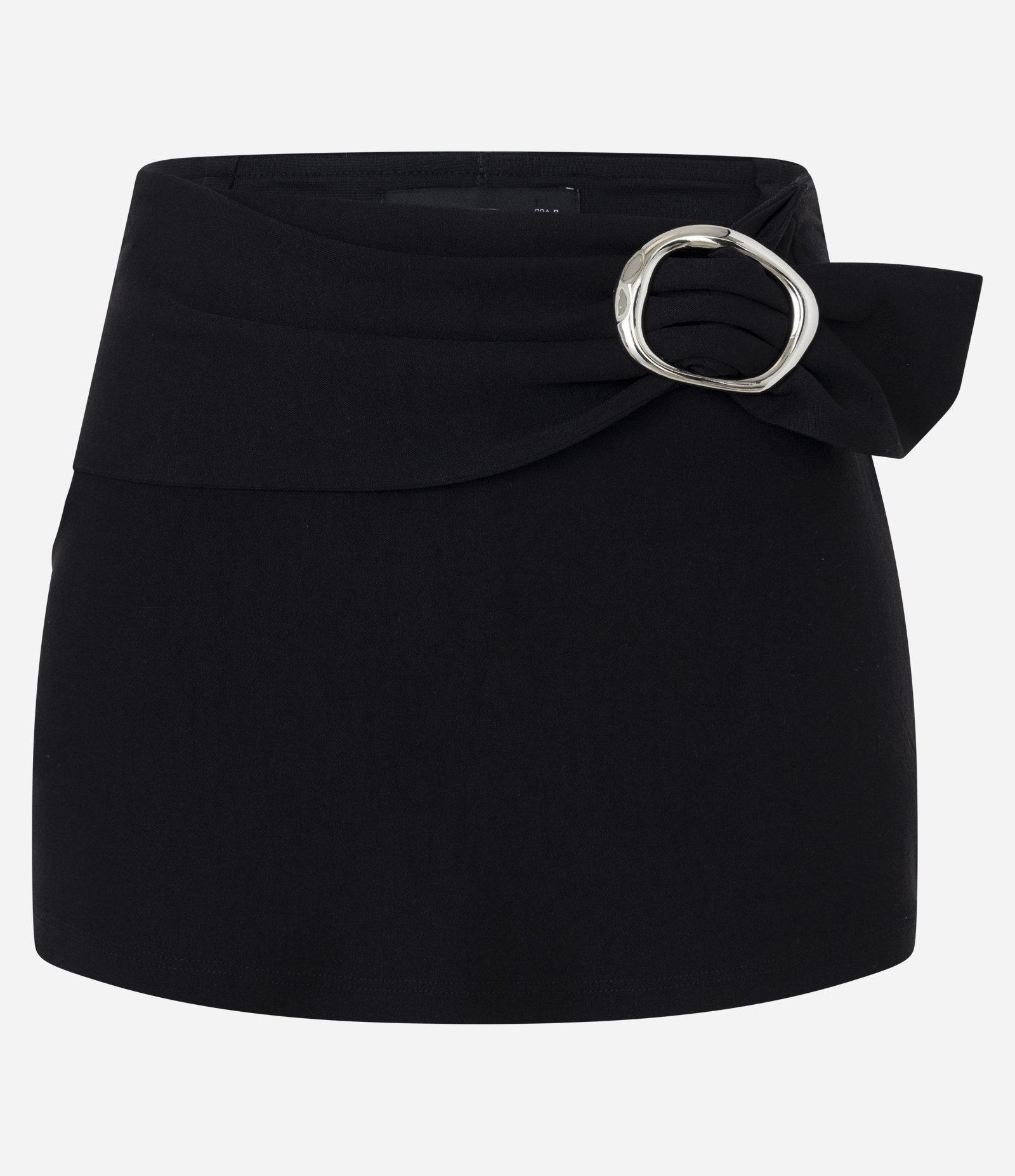 Short Minissaia em Bengaline com Fivela Oval Ajustável Preto 5