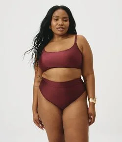 Biquíni Bottom Hot Pant em Poliamida com Brilho Curve & Plus Size