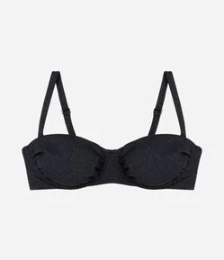 Biquíni Top Meia Taça em Poliamida com Franzido Curve & Plus Size