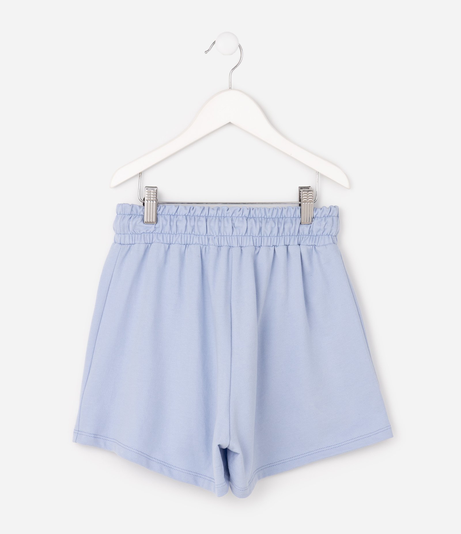 Short Infantil em Algodão com Cós Ajustável e Estampa de Corações - Tam 5 a 14 Anos Azul 3