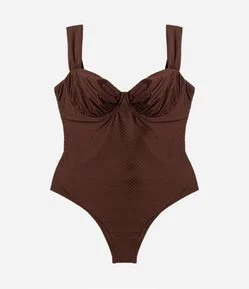 Maiô Meia Taça em Poliamida Texturizado UV 50+ Curve & Plus Size