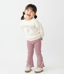 Conjunto Comfort Infantil em Moletom com Bordado e Laços Lateral – Tam 1 a 6 Anos