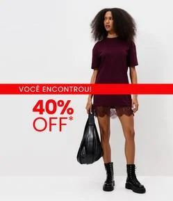 Vestido Reto em Algodão com Renda na Barra
