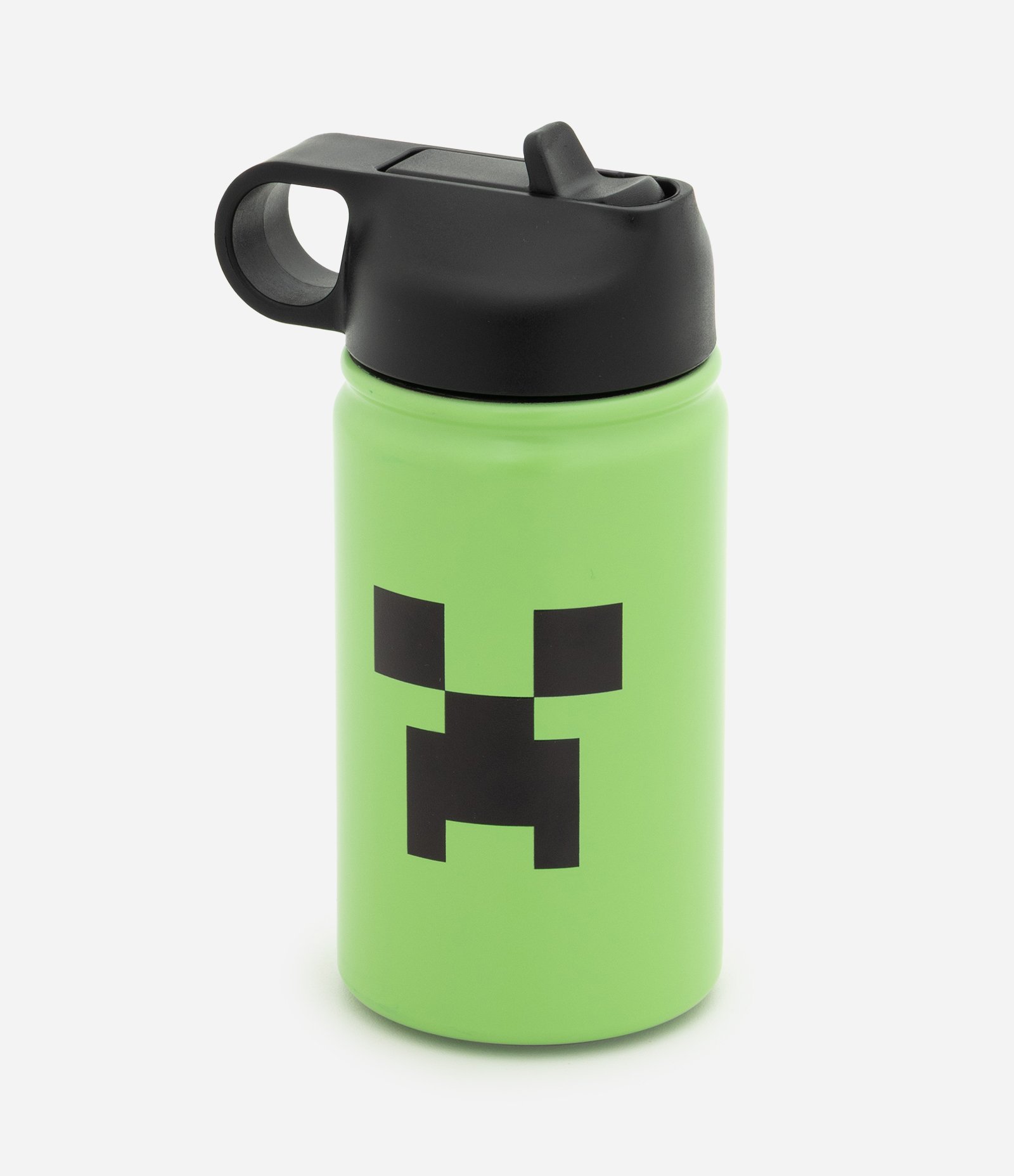 Garrafa Térmica em Metal com Estampa Temática Minecraft 360ml Verde 1