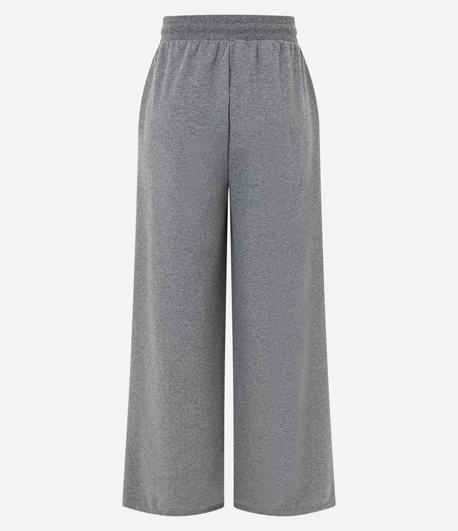 Calça Wide em Suedine com Pregas Frontais Cinza 6