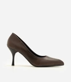 Sapato Scarpin em PU com Bico Fino