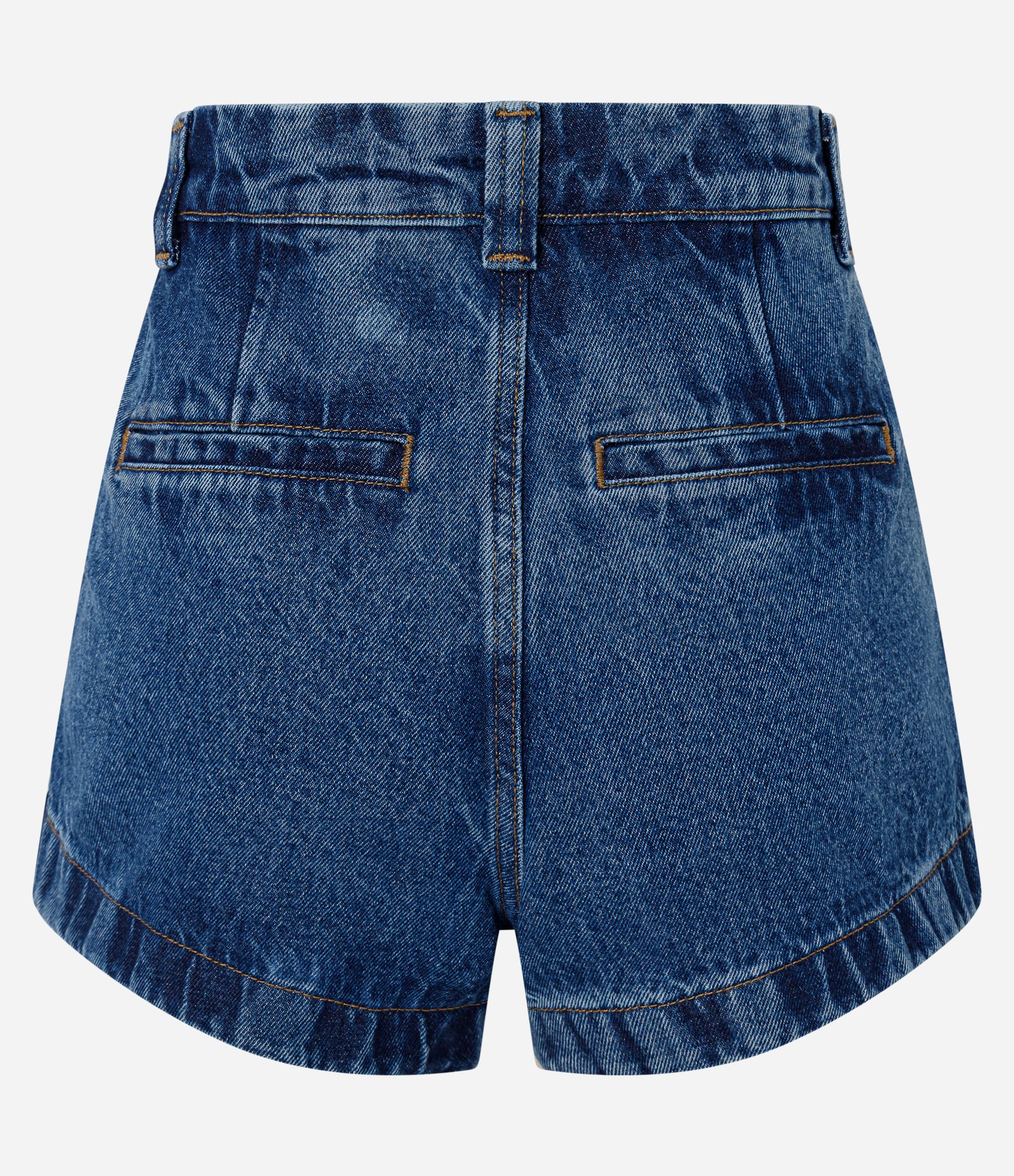 Short Evasê em Jeans com Chaveiro de Coração Azul 7