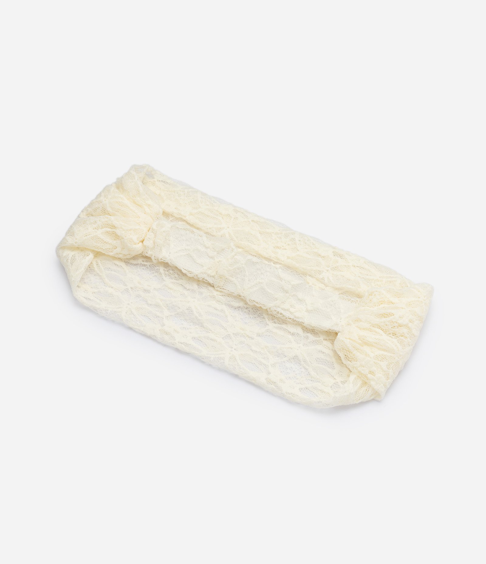 Bandana em Renda com Elástico Off White 2