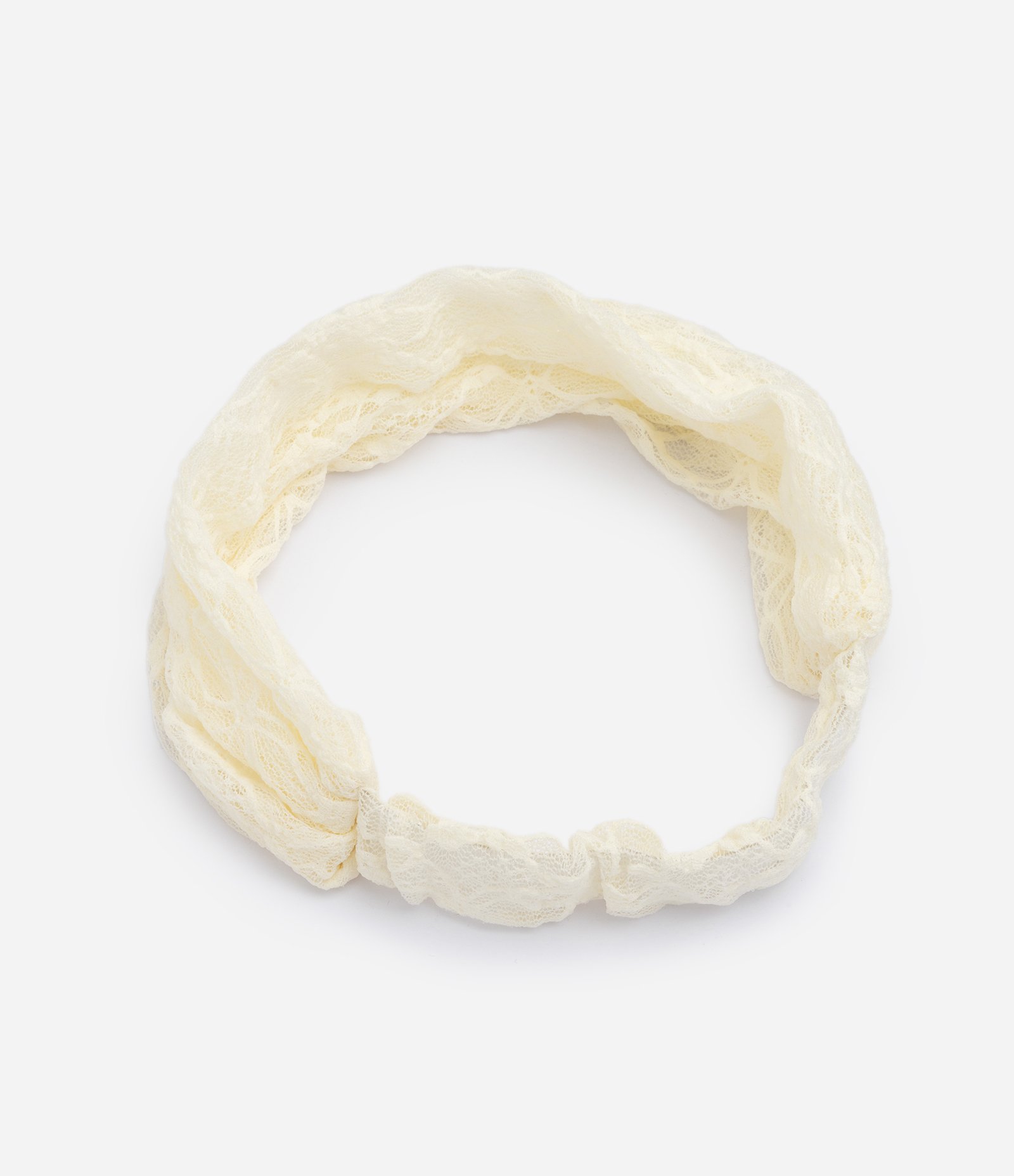 Bandana em Renda com Elástico Off White 3