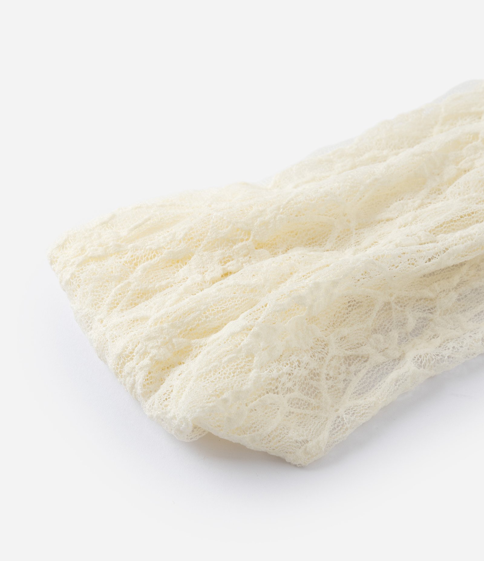 Bandana em Renda com Elástico Off White 4