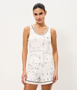 Pijama Curto em Viscolycra com Estampa Floral