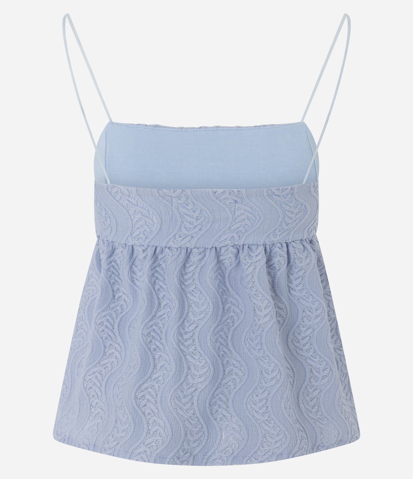 Blusa Bata Texturizada com Alças Finas Azul 7